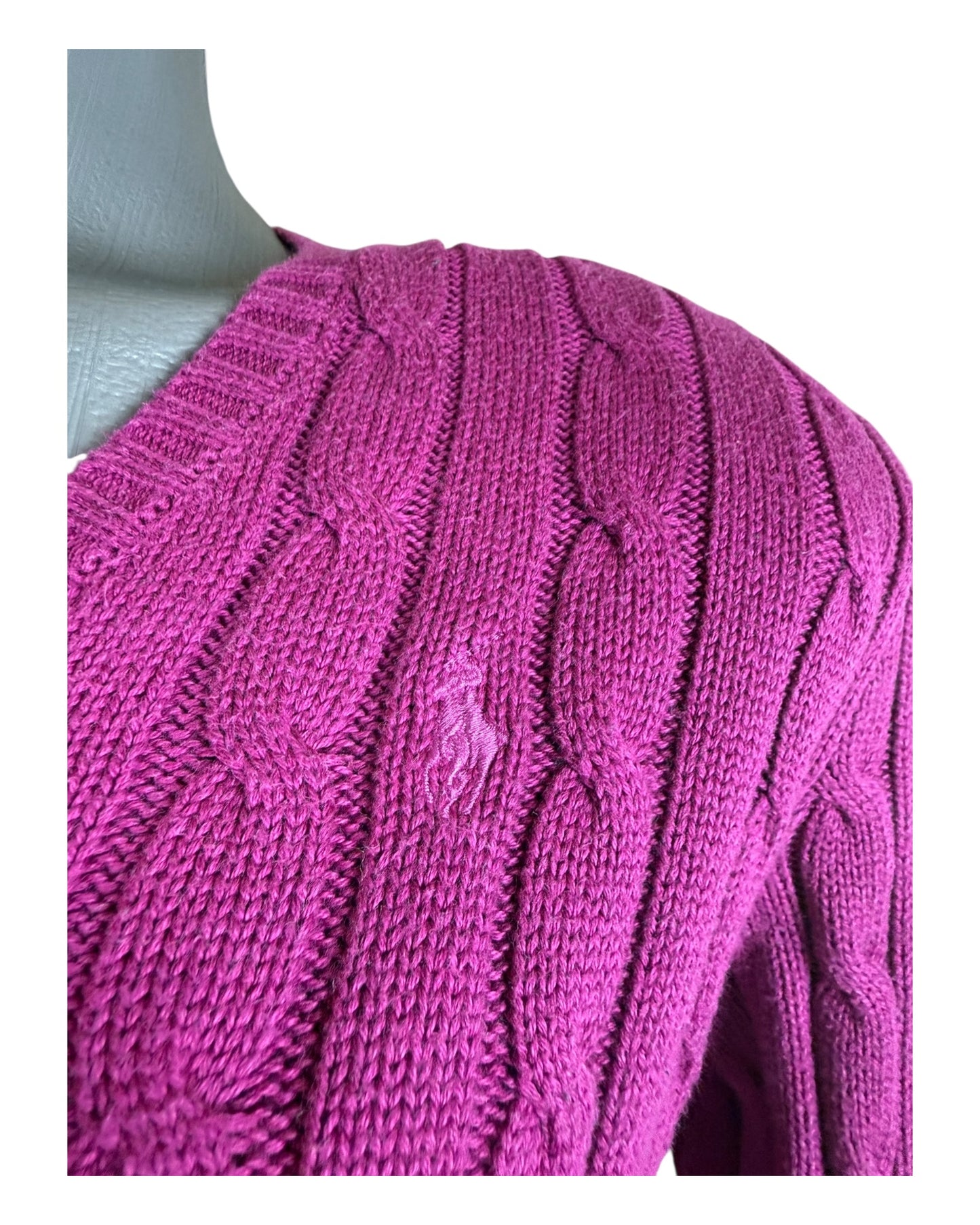 Polo Ralph Lauren Zopfmuster Pullover pink Größe S