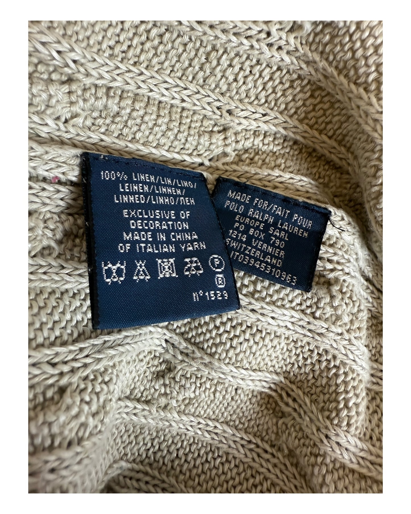 Polo Ralph Lauren Zopfmuster Pullover beige Größe S