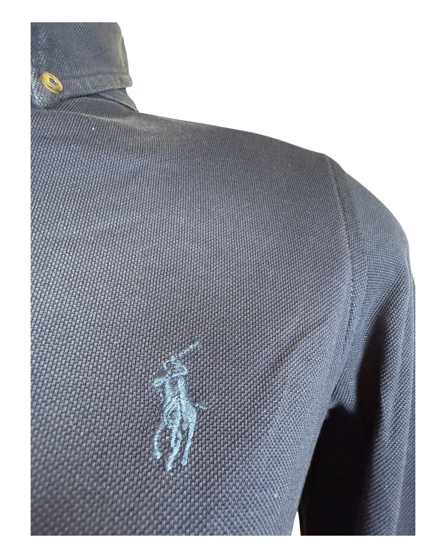 Polo Ralph Lauren Knit Oxford Bluse marineblau Größe M