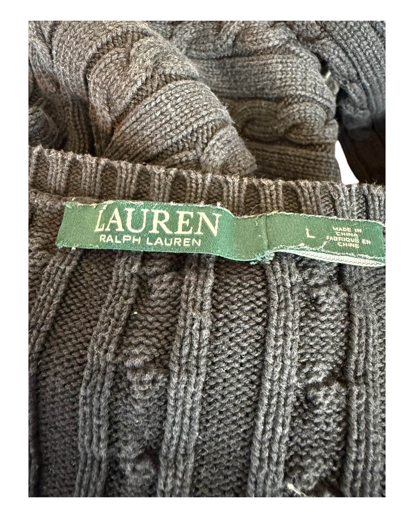 Polo Ralph Lauren Zopfmuster Pullover schwarz Größe L