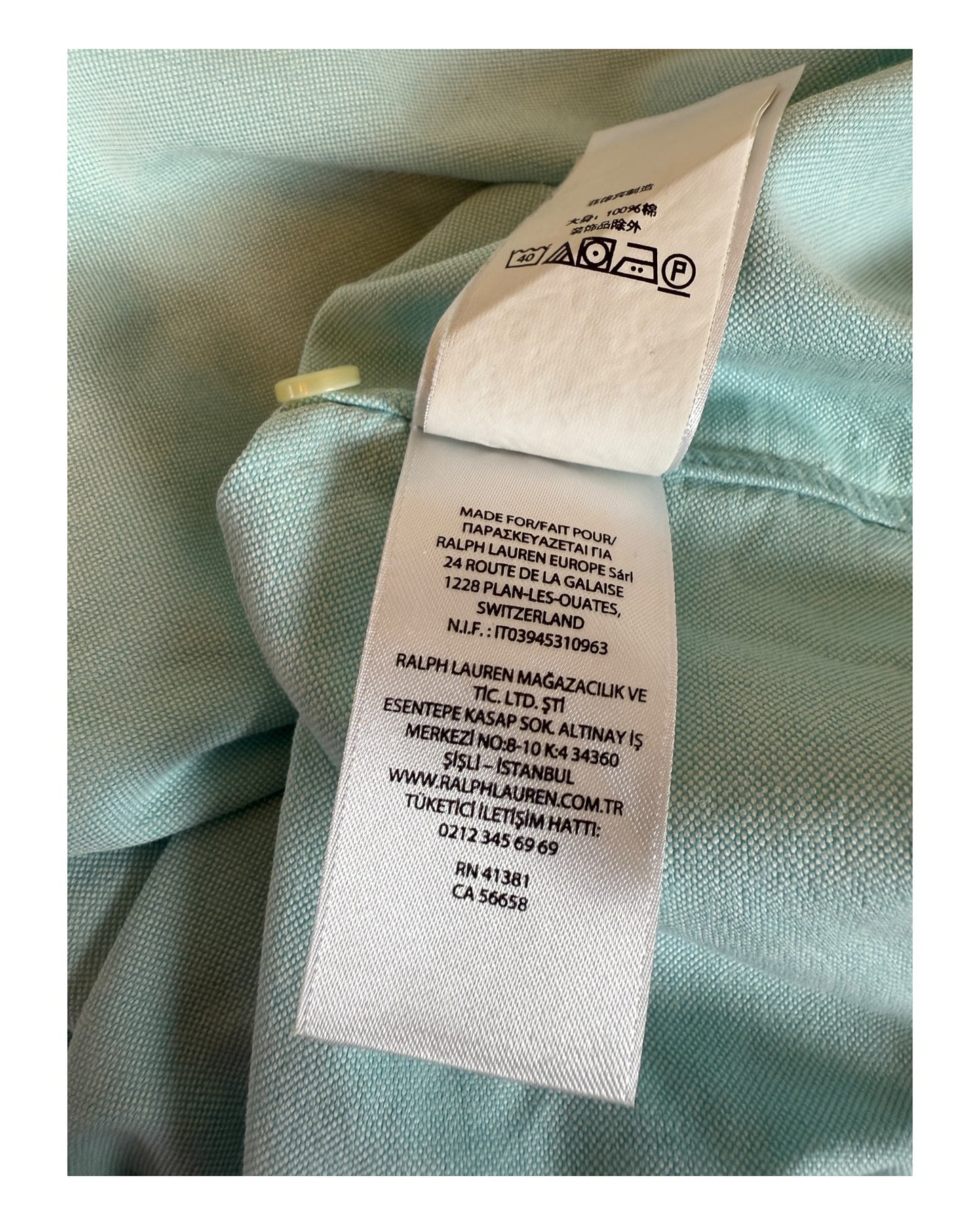 Polo Ralph Lauren Oxfordhemd türkis Größe M