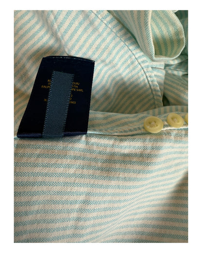 Polo Ralph Lauren Oxfordhemd Bluse türkis weiß gestreift Größe S