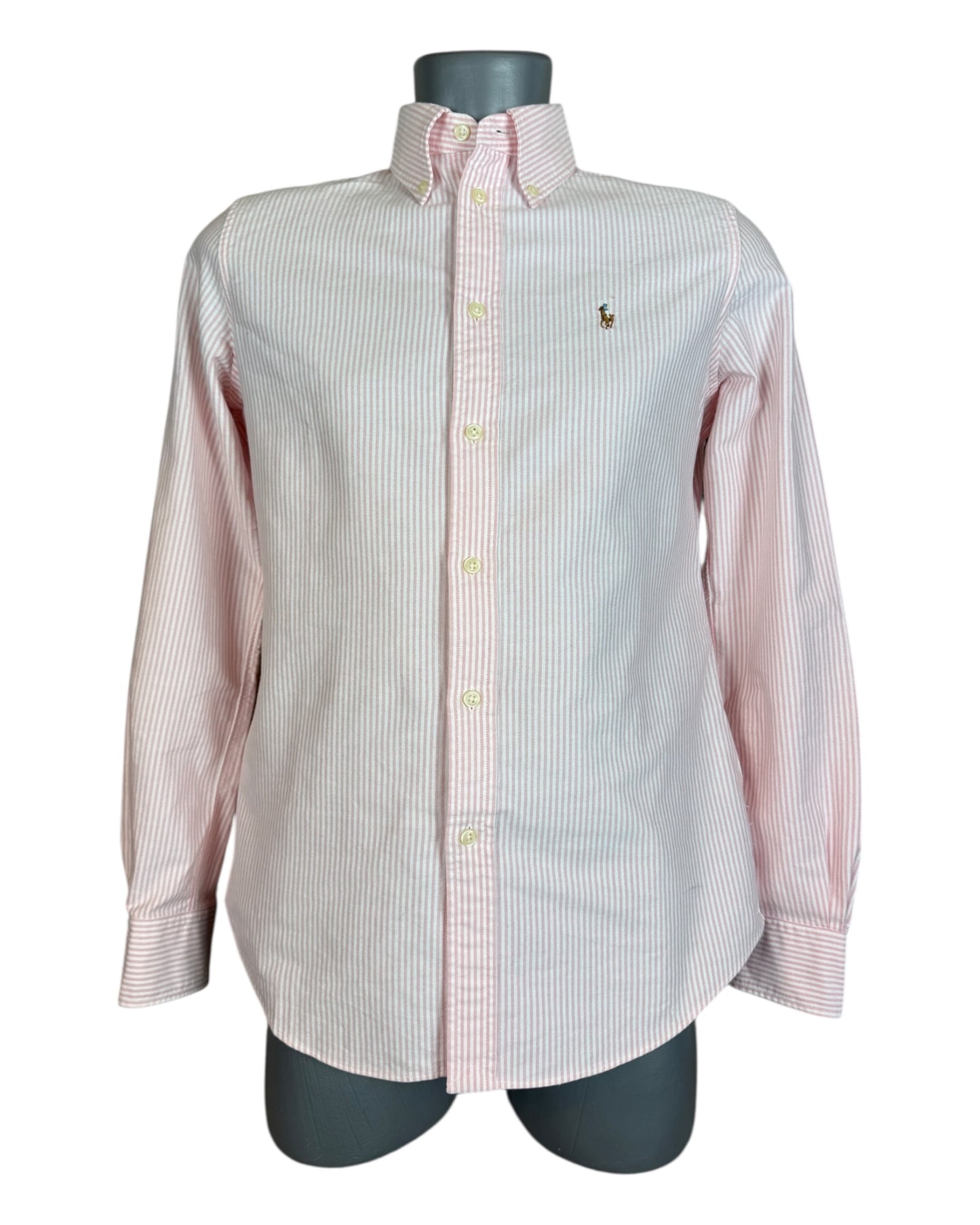 Polo Ralph Lauren Oxford Bluse rosa weiß gestreift Größe S