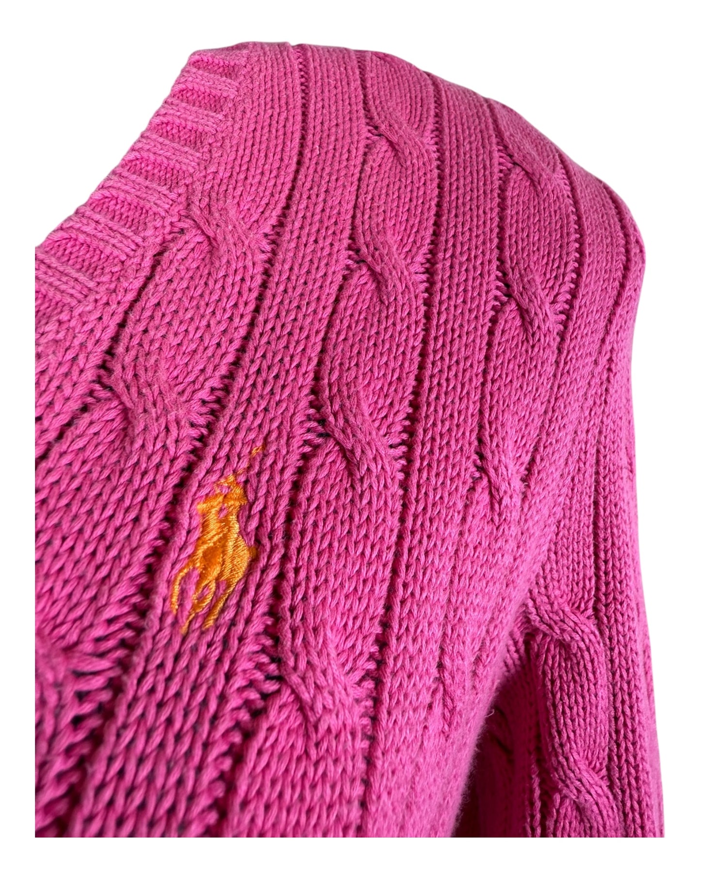 Polo Ralph Lauren Zopfmuster Pullover pink Größe M