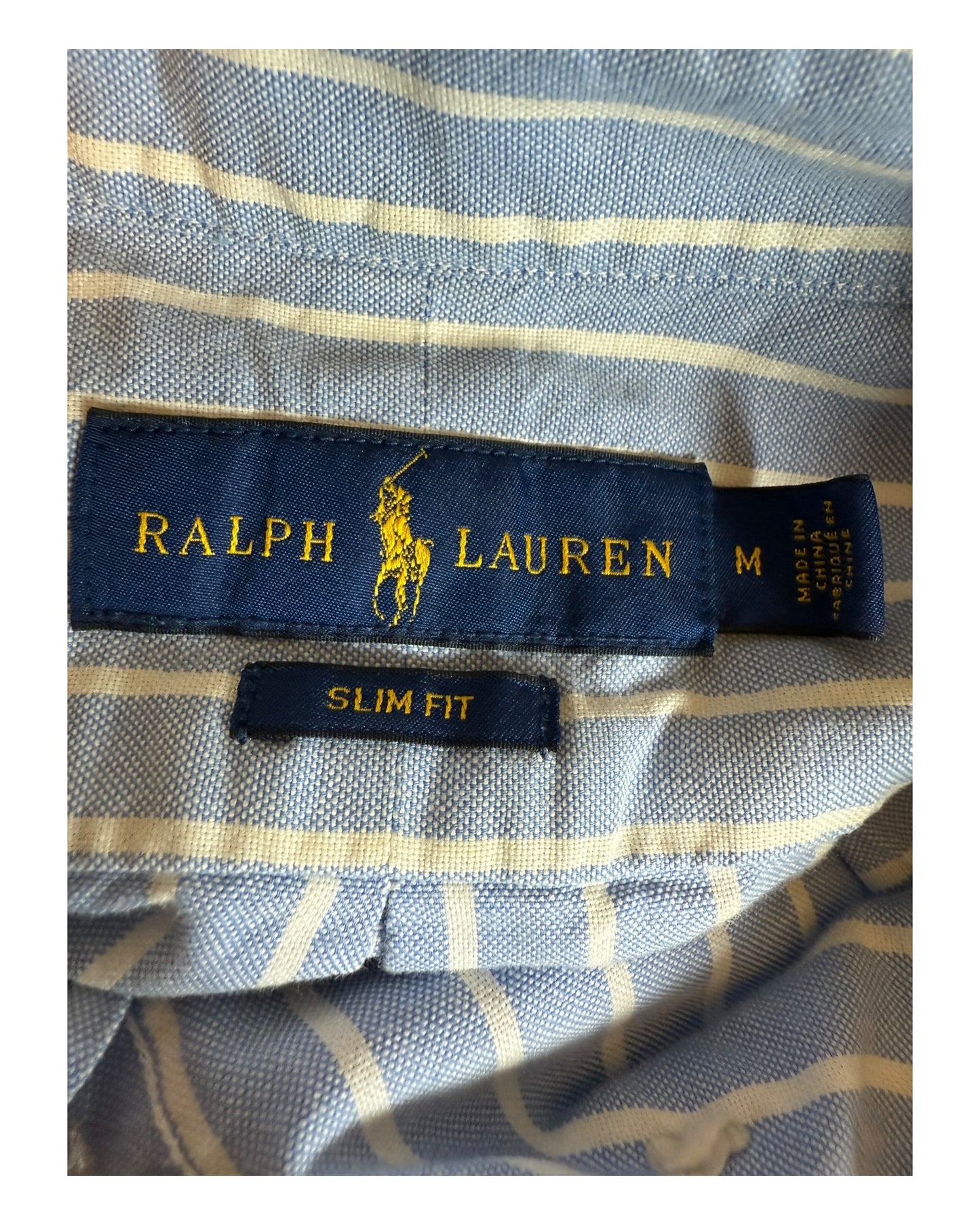 Polo Ralph Lauren Oxfordhemd hellblau weiß gestreift Größe M