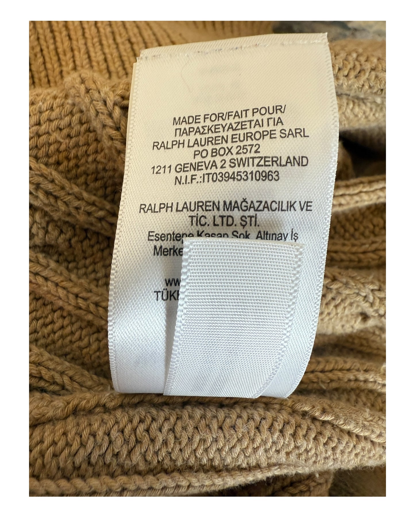 Polo Ralph Lauren Zopfmuster Cardigan beige Größe M