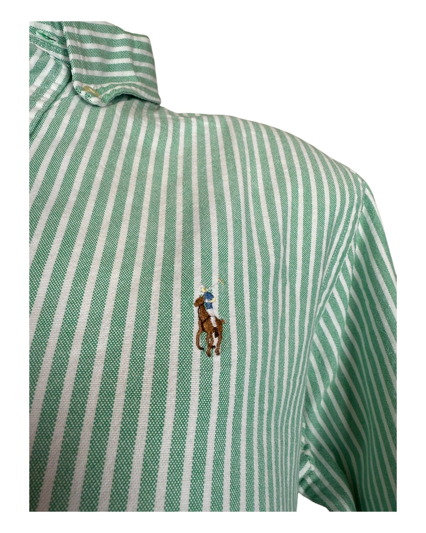 Polo Ralph Lauren Oxfordhemd grün weiß gestreift Größe M