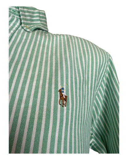 Polo Ralph Lauren Oxfordhemd grün weiß gestreift Größe M