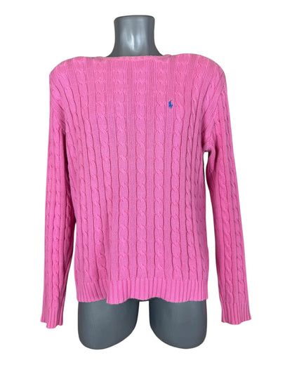 Polo Ralph Lauren Zopfmuster Pullover pink Größe L