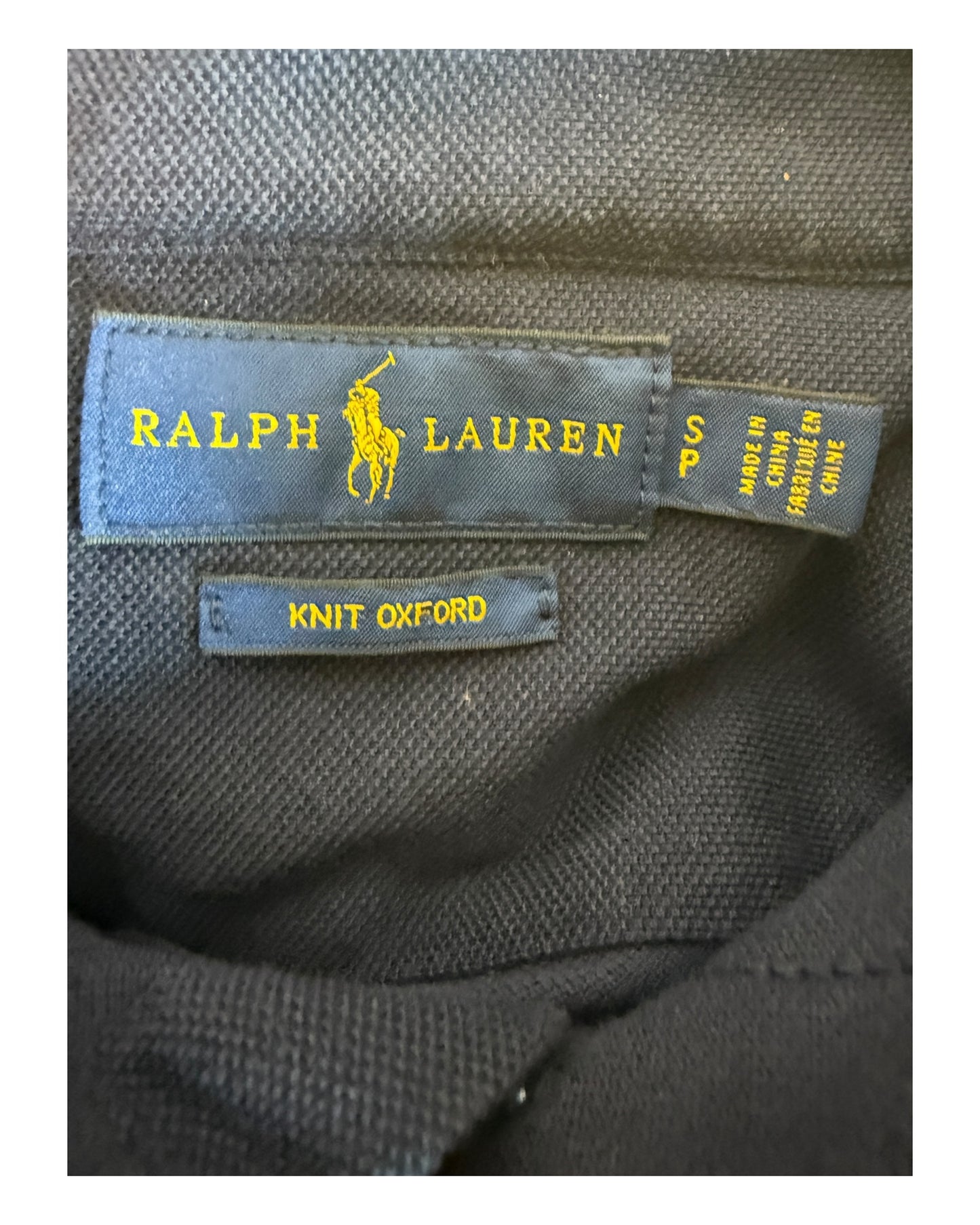 Polo Ralph Lauren Knit Oxford Bluse marineblau Größe S