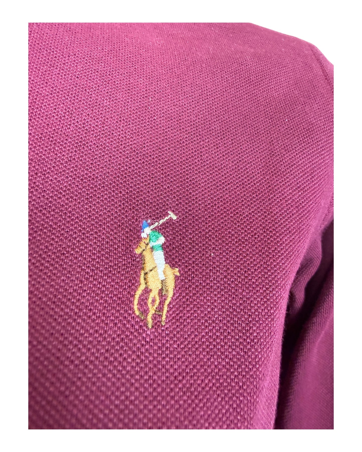 Polo Ralph Lauren Knit Oxford Bluse bordeauxrot Größe M