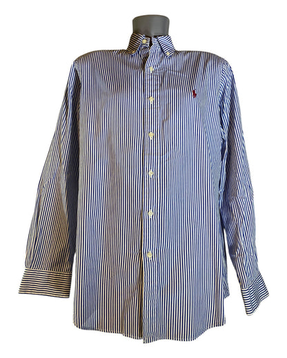 Polo Ralph Lauren Hemd blau weiß gestreift Größe M