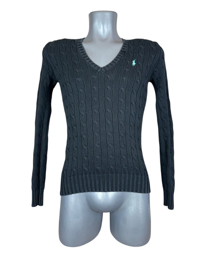 Polo Ralph Lauren Zopfmuster Pullover schwarz Größe S