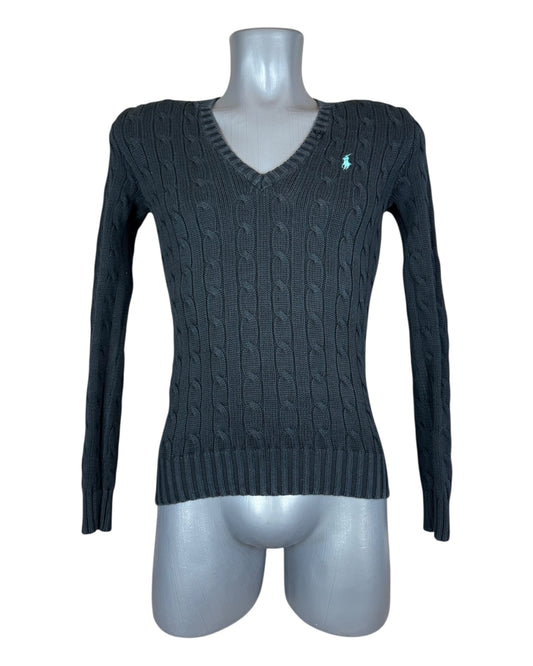 Polo Ralph Lauren Zopfmuster Pullover schwarz Größe S