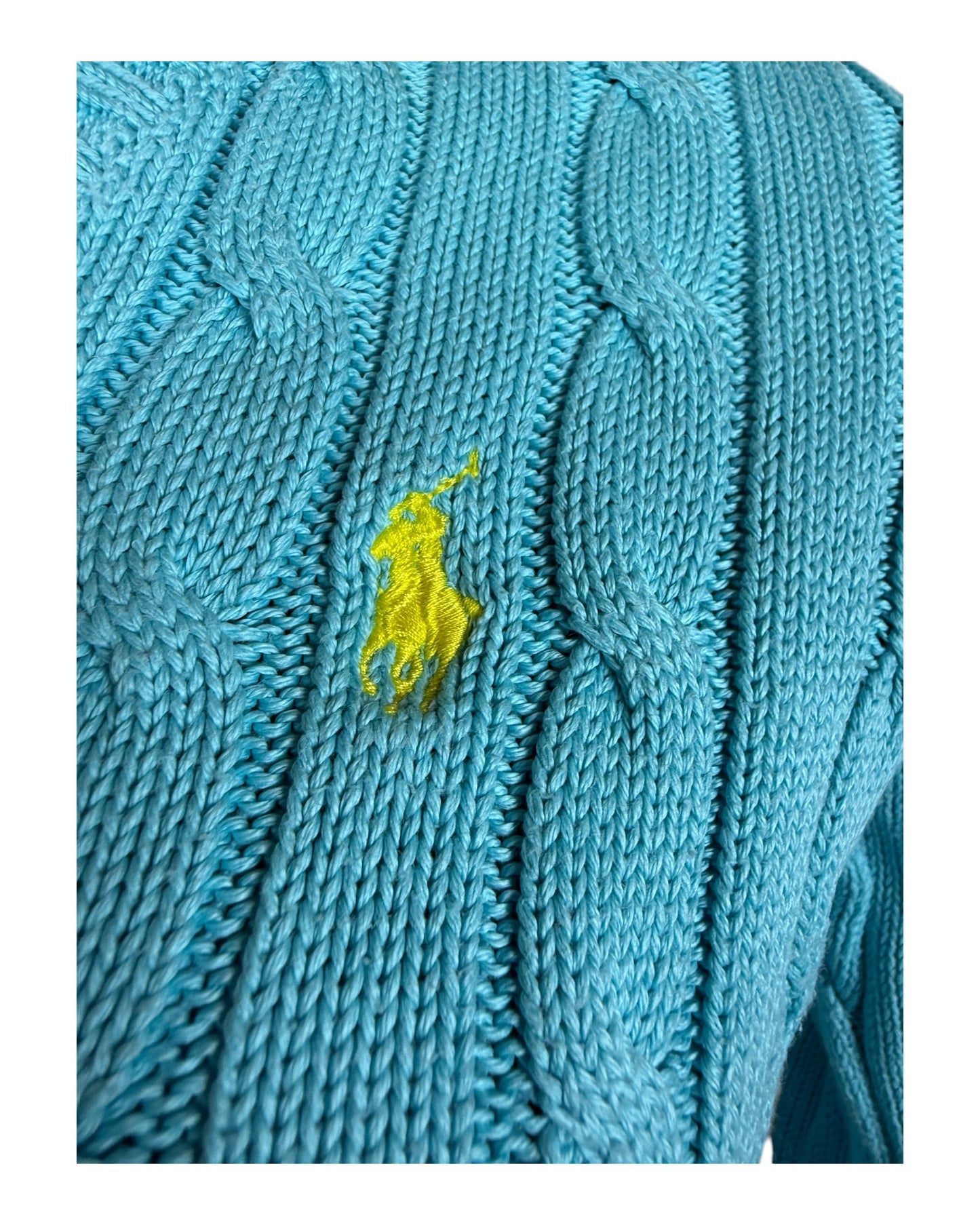 Polo Ralph Lauren Zopfmuster Pullover hellblau Größe M