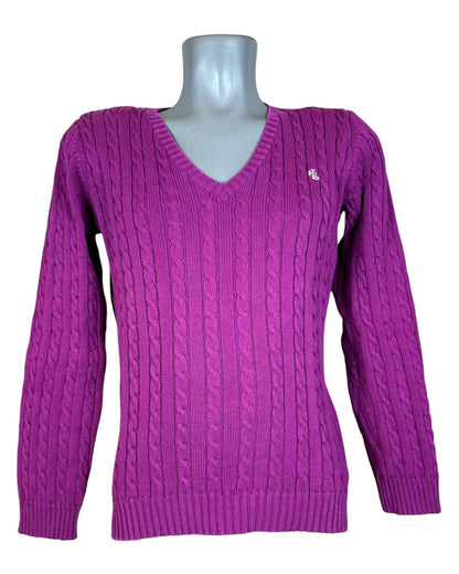Polo Ralph Lauren Zopfmuster Pullover pink Größe M