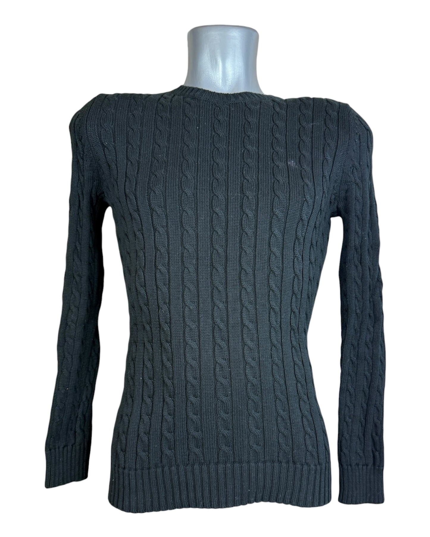 Polo Ralph Lauren Zopfmuster Pullover schwarz Größe S