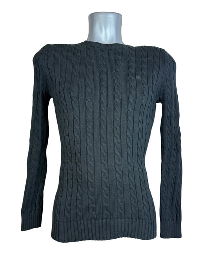 Polo Ralph Lauren Zopfmuster Pullover schwarz Größe S