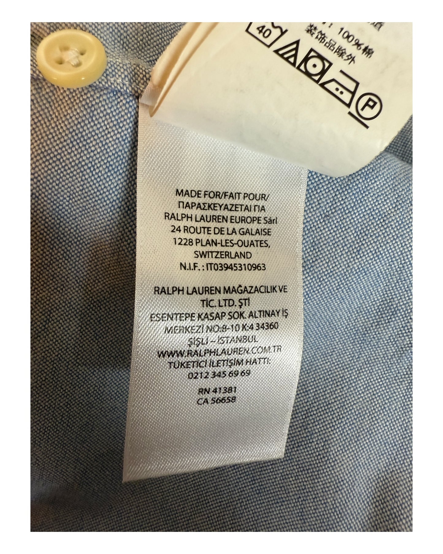 Polo Ralph Lauren Oxfordhemd hellblau Größe M