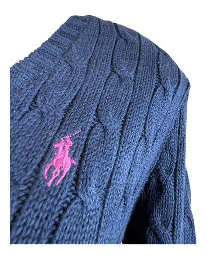 Polo Ralph Lauren Zopfmuster Pullover marineblau Größe M