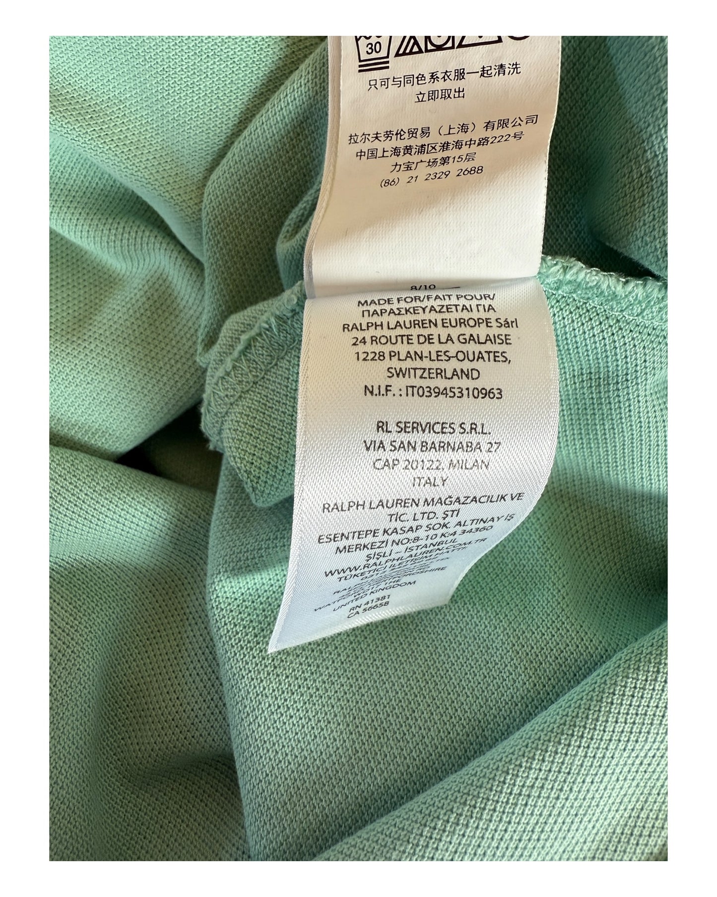 Polo Ralph Lauren Poloshirt mint Größe M