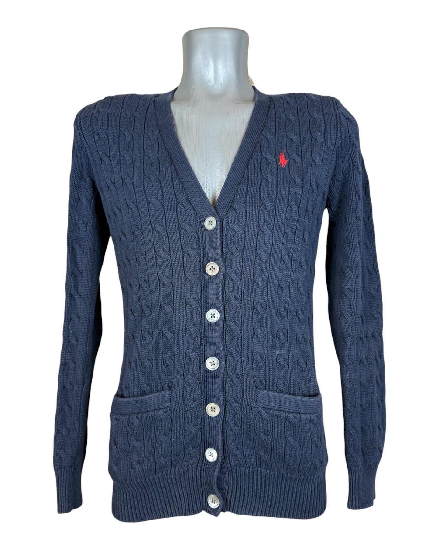Polo Ralph Lauren Zopfmuster Cardigan marineblau Größe M