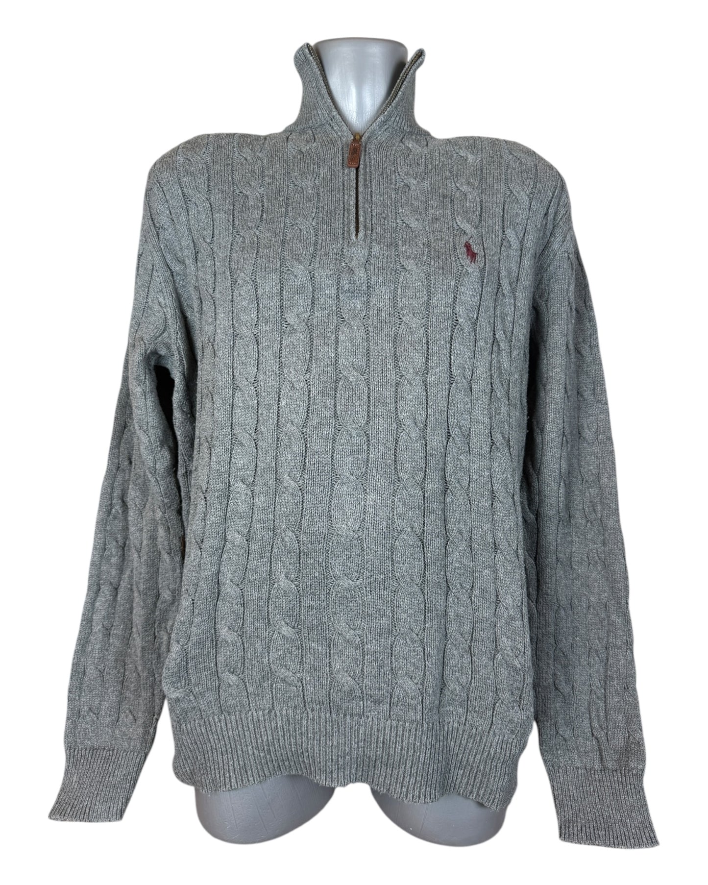 Polo Ralph Lauren Zopfmuster Pullover grau Größe M