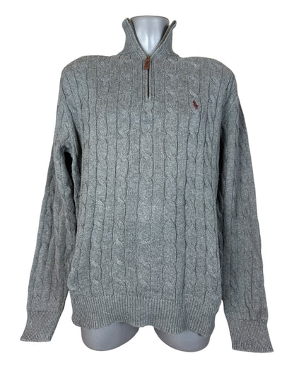 Polo Ralph Lauren Zopfmuster Pullover grau Größe M