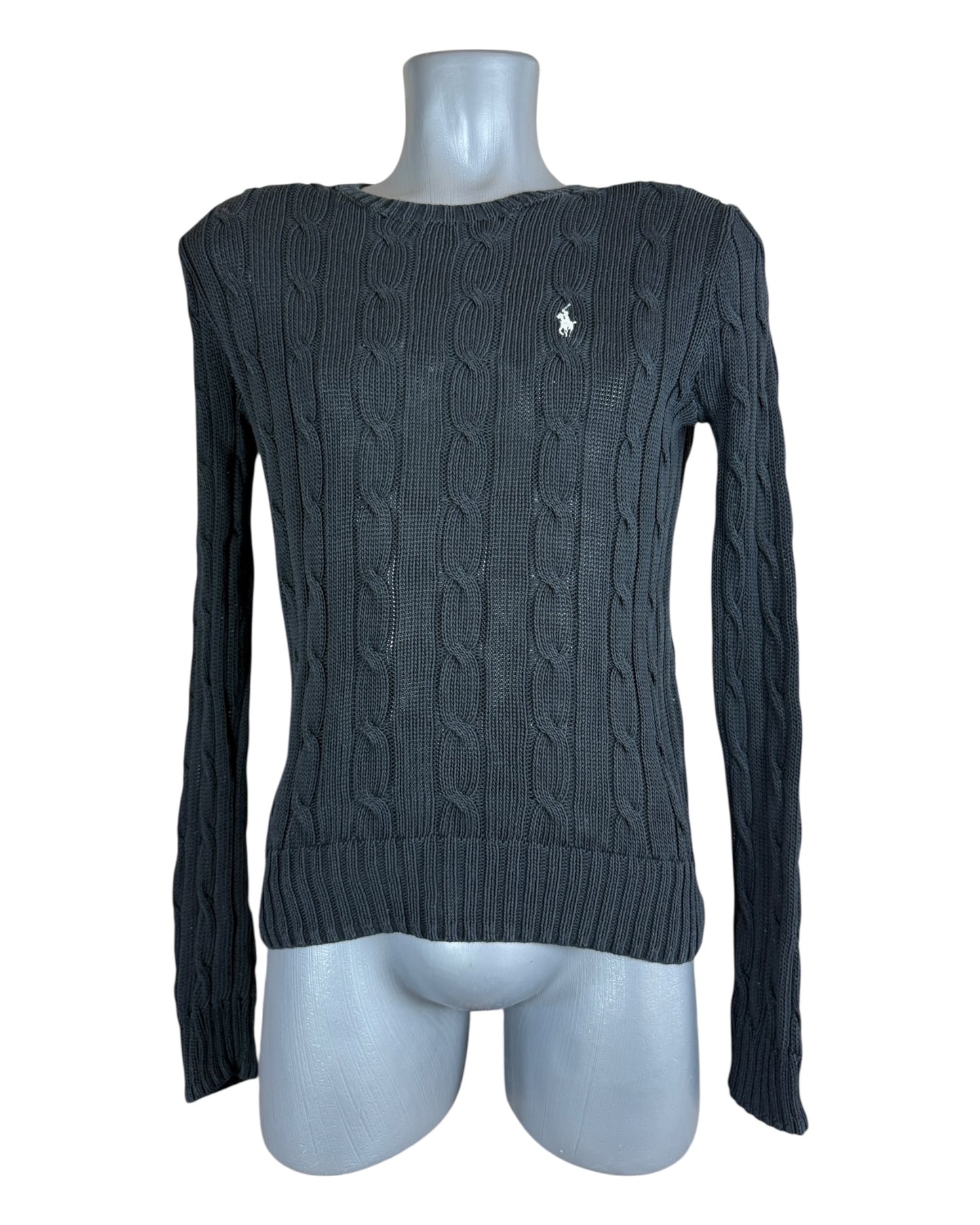 Polo Ralph Lauren Zopfmuster Pullover schwarz Größe M