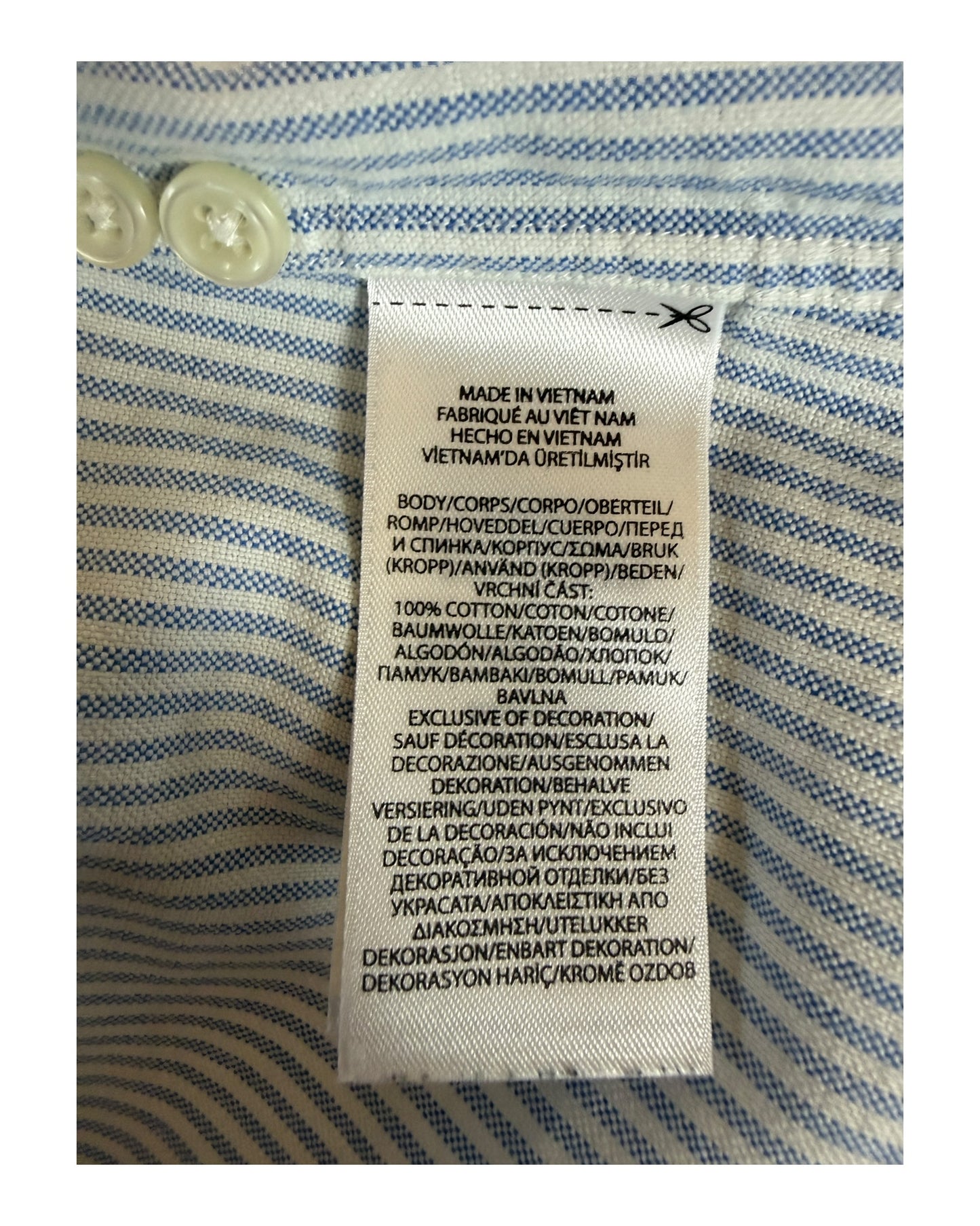 Polo Ralph Lauren Oxfordhemd hellblau weiß gestreift Größe S