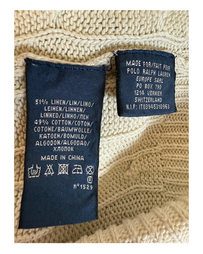 Polo Ralph Lauren Zopfmuster Pullover weiß Größe M