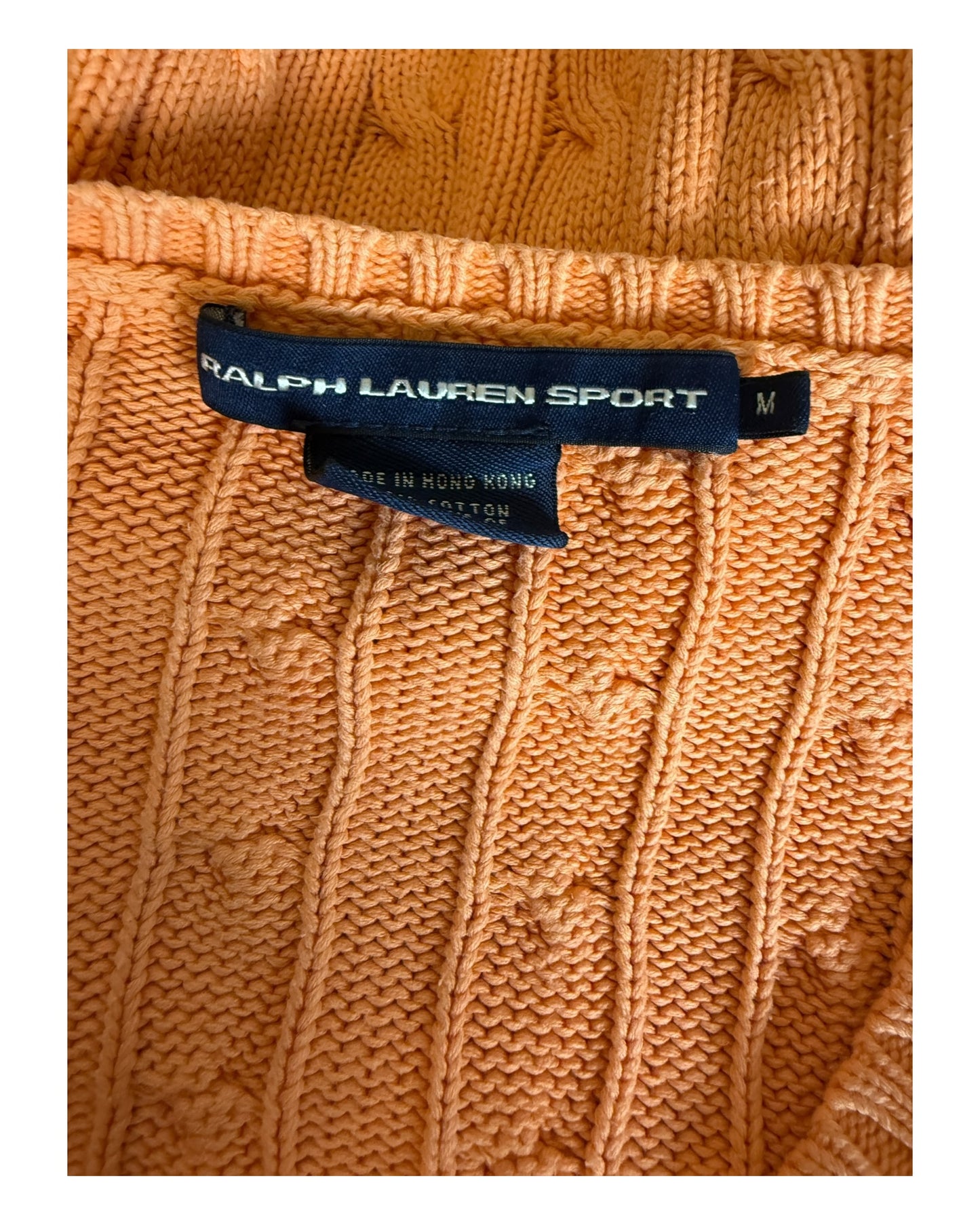 Polo Ralph Lauren Zopfmuster Pullover orange Größe M