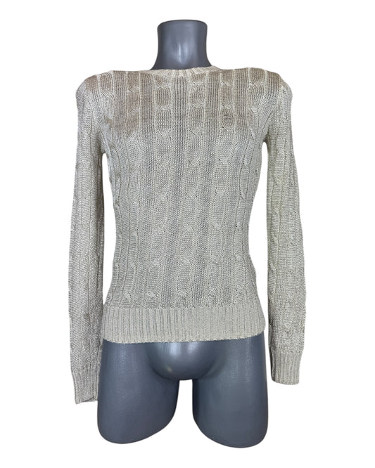 Polo Ralph Lauren Zopfmuster Pullover beige Größe S