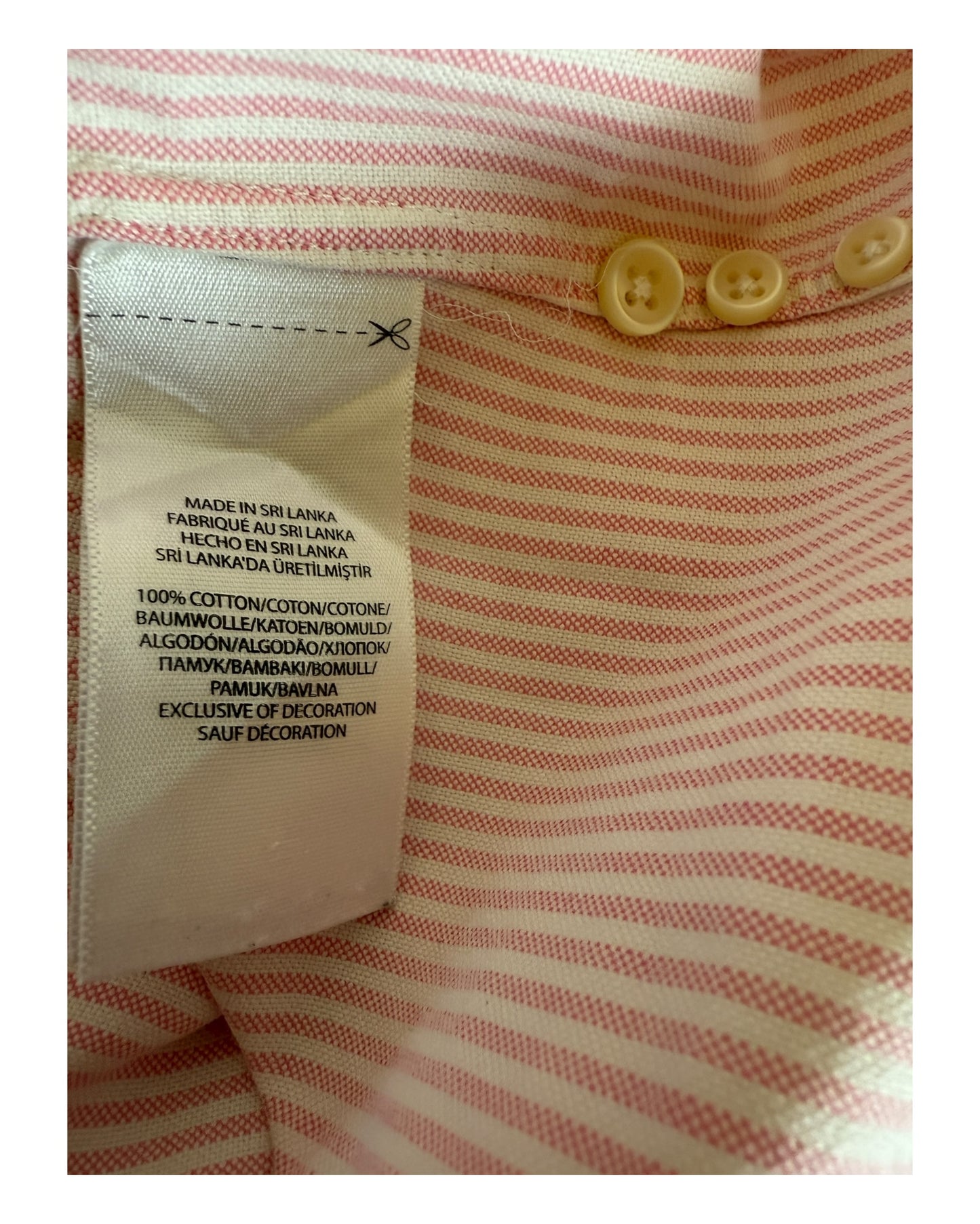 Polo Ralph Lauren Oxford Bluse rosa weiß gestreift Größe S