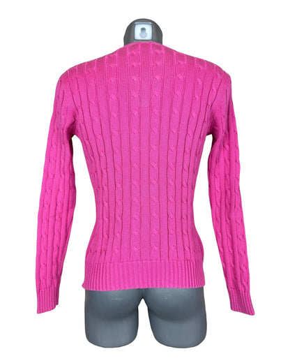 Polo Ralph Lauren Zopfmuster Pullover pink Größe M