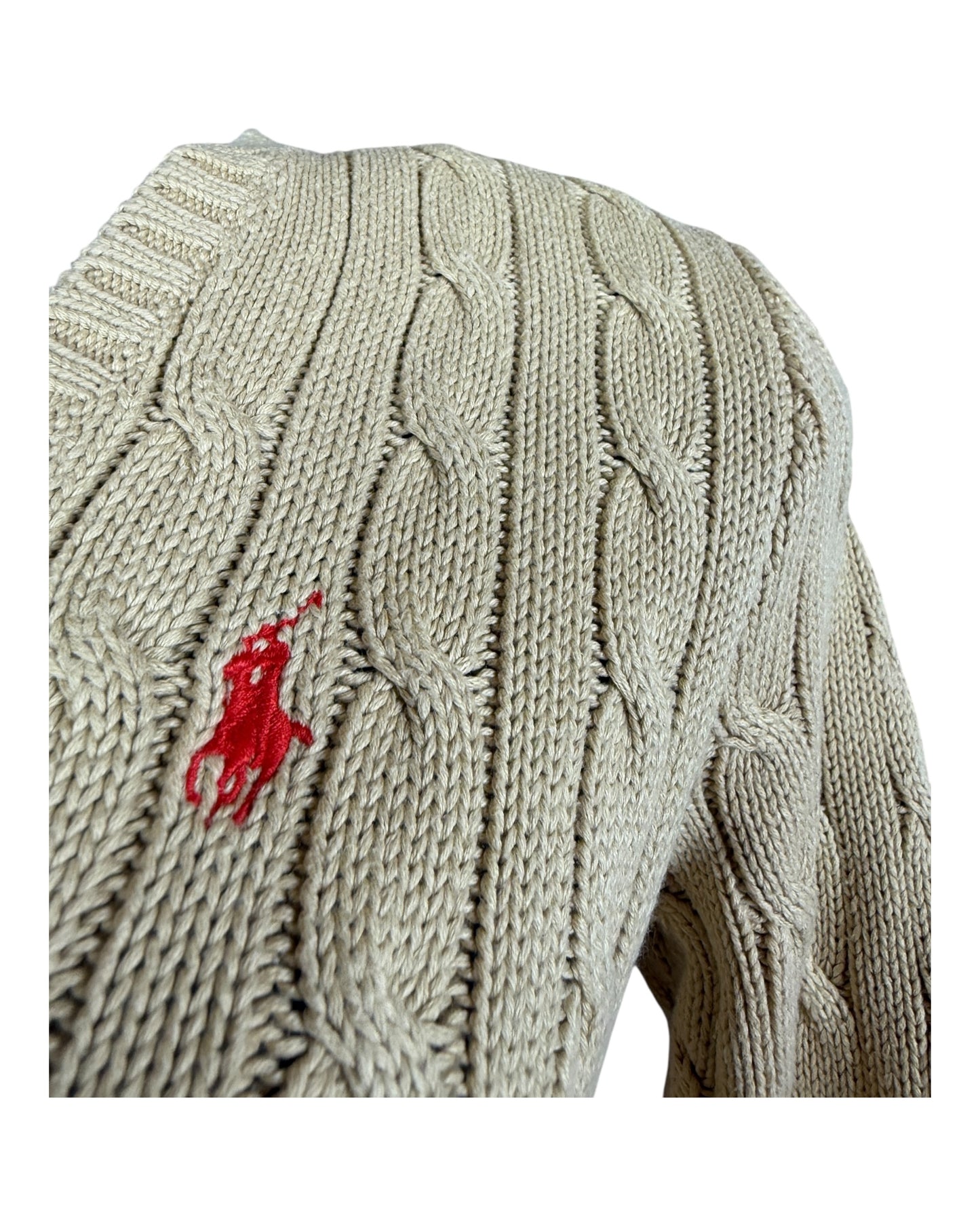 Polo Ralph Lauren Zopfmuster Pullover beige Größe S