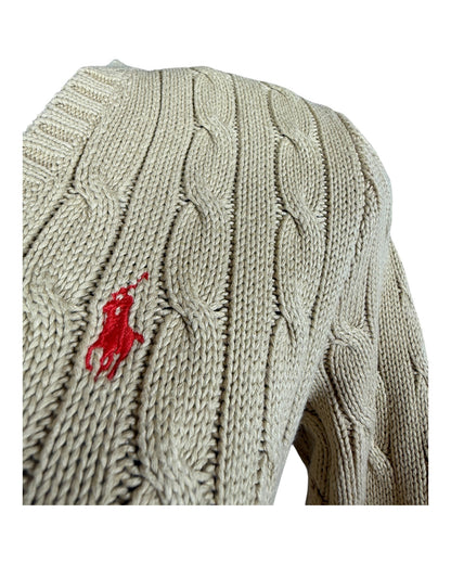 Polo Ralph Lauren Zopfmuster Pullover beige Größe S