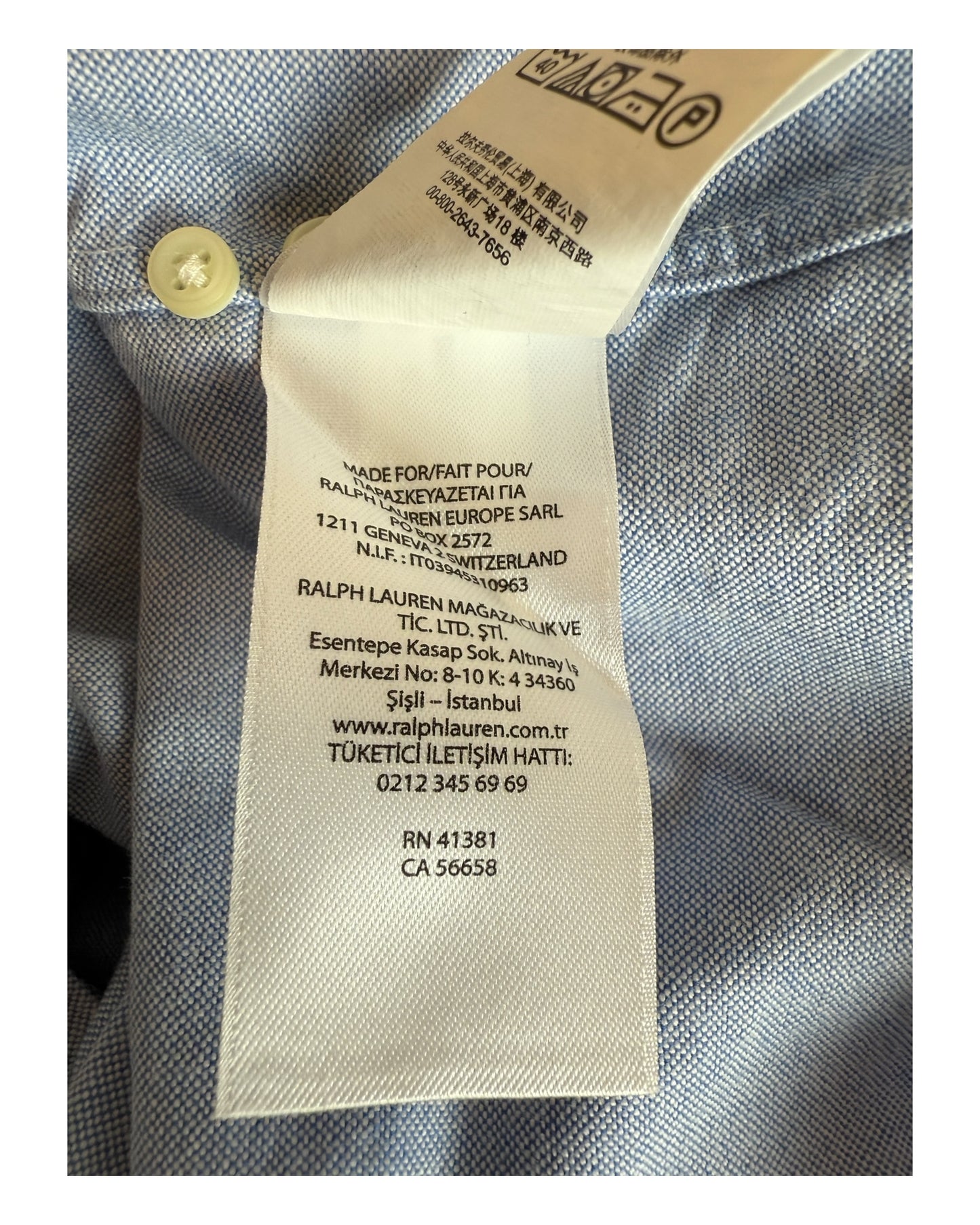 Polo Ralph Lauren Oxfordhemd hellblau Größe L