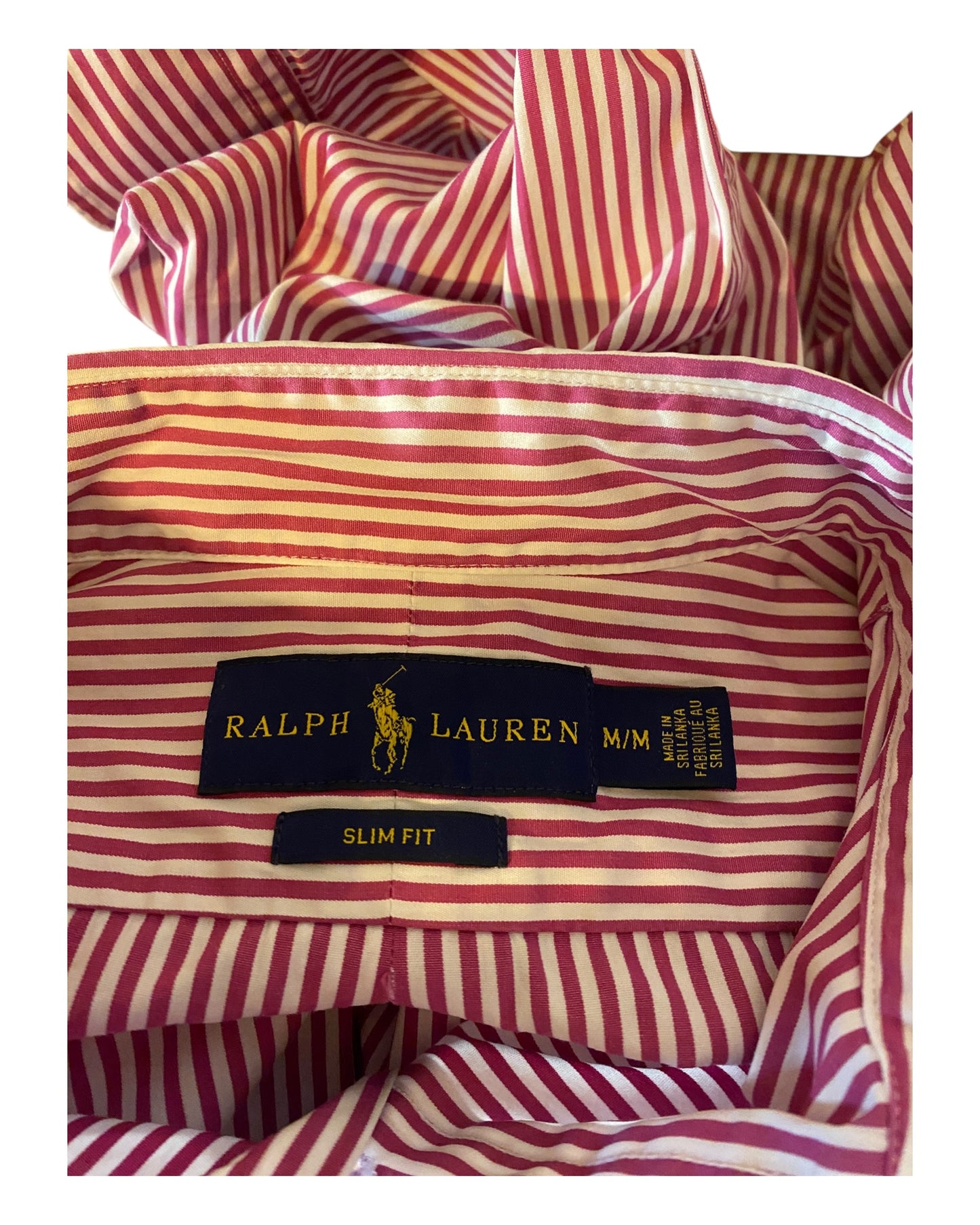 Polo Ralph Lauren Hemd rot weiß gestreift Größe M