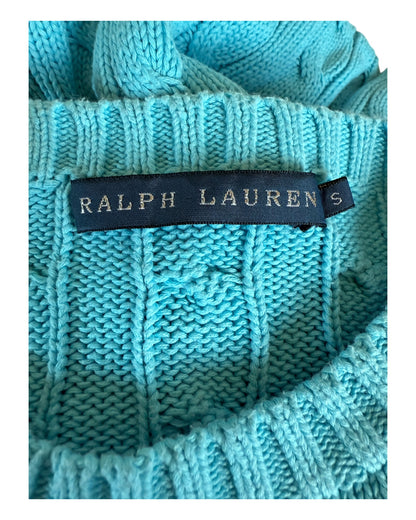 Polo Ralph Lauren Zopfmuster Pullover türkis Größe S