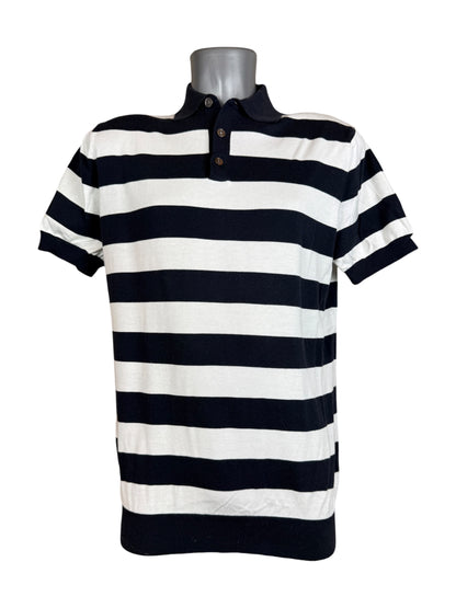 Suit Supply Poloshirt schwarz weiß gestreift Größe L
