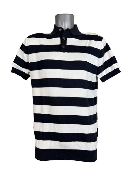 Suit Supply Poloshirt schwarz weiß gestreift Größe L