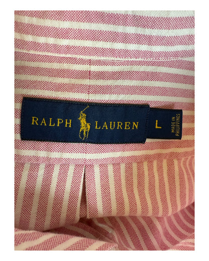 Polo Ralph Lauren Oxfordhemd rosa weiß gestreift Größe L
