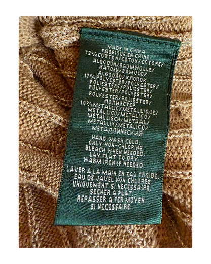 Polo Ralph Lauren Zopfmuster Pullover gold Größe S