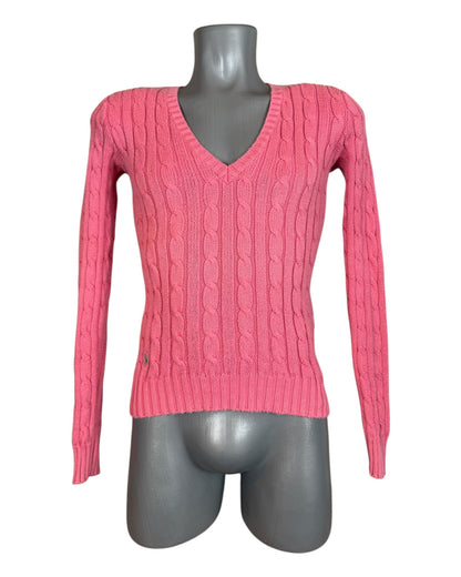 Polo Ralph Lauren Zopfmuster Pullover pink Größe S