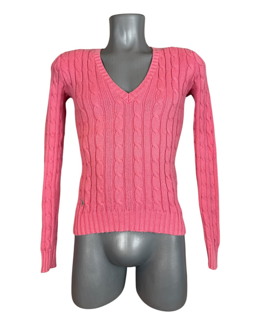Polo Ralph Lauren Zopfmuster Pullover pink Größe S