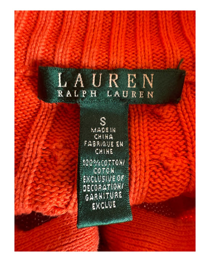 Polo Ralph Lauren Zopfmuster Strickjacke orange Größe S