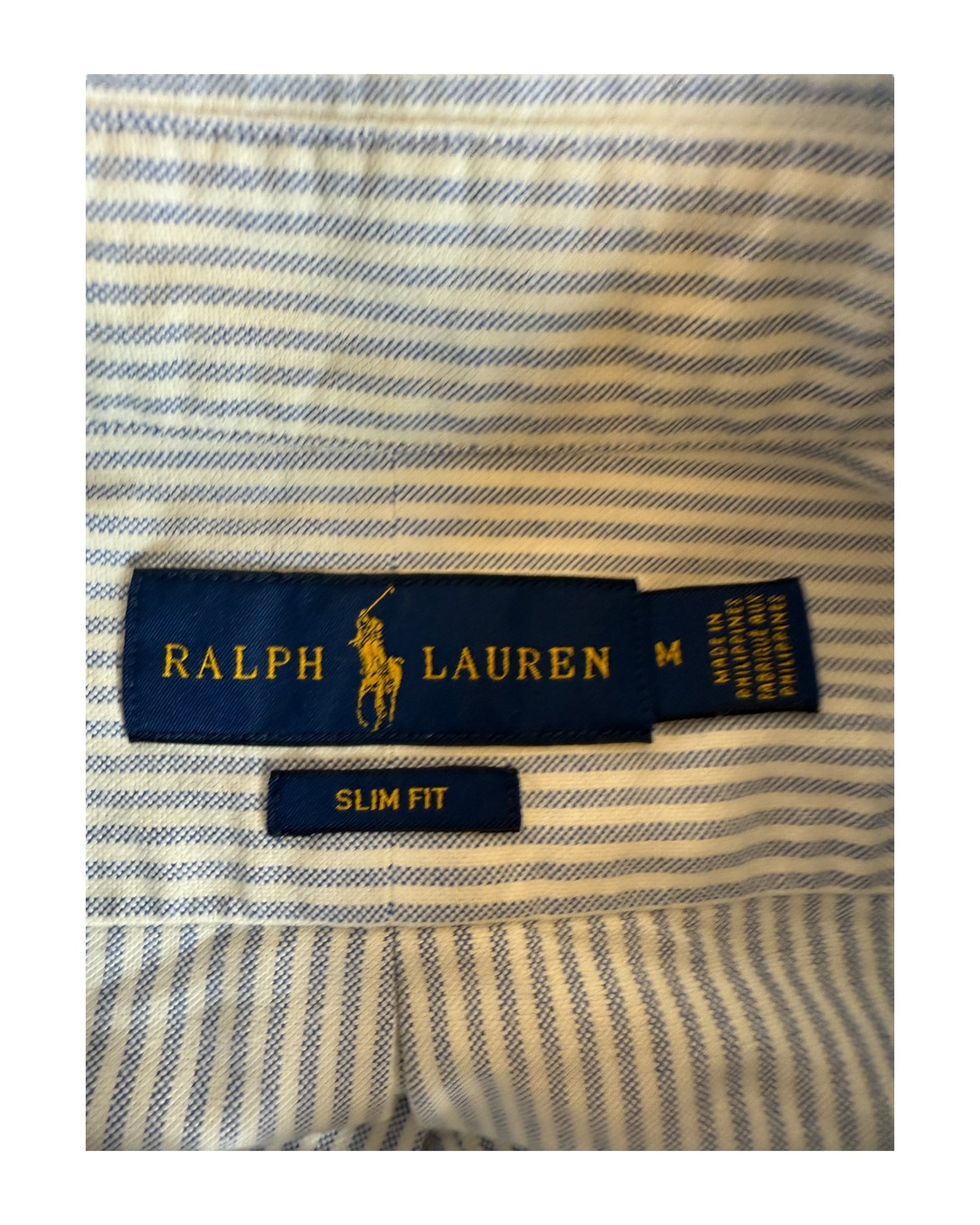 Polo Ralph Lauren Oxfordhemd hellblau weiß gestreift Größe M