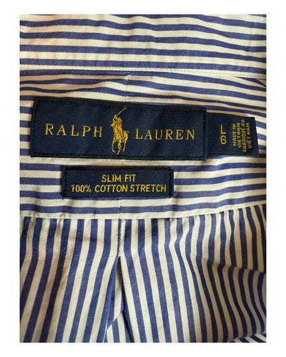 Polo Ralph Lauren Hemd blau weiß gestreift Größe L