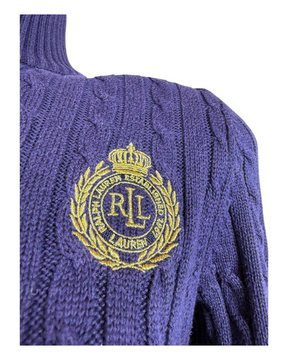 Polo Ralph Lauren Zopfmuster Strickjacke lila Größe S
